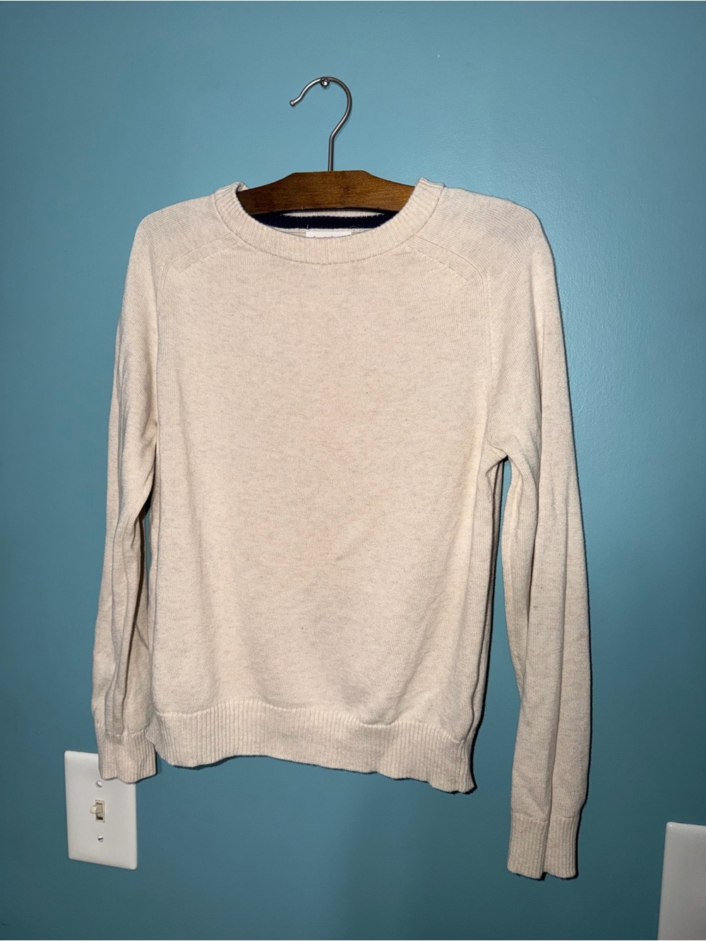Cat & Jack Boys Cream Crewneck Sweater Size M (8) 100% Cotton